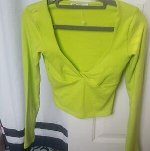 Zara Lime Green Women's Top